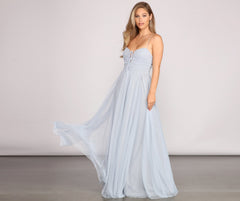 Aviva Formal A-Line High Slit Dresses