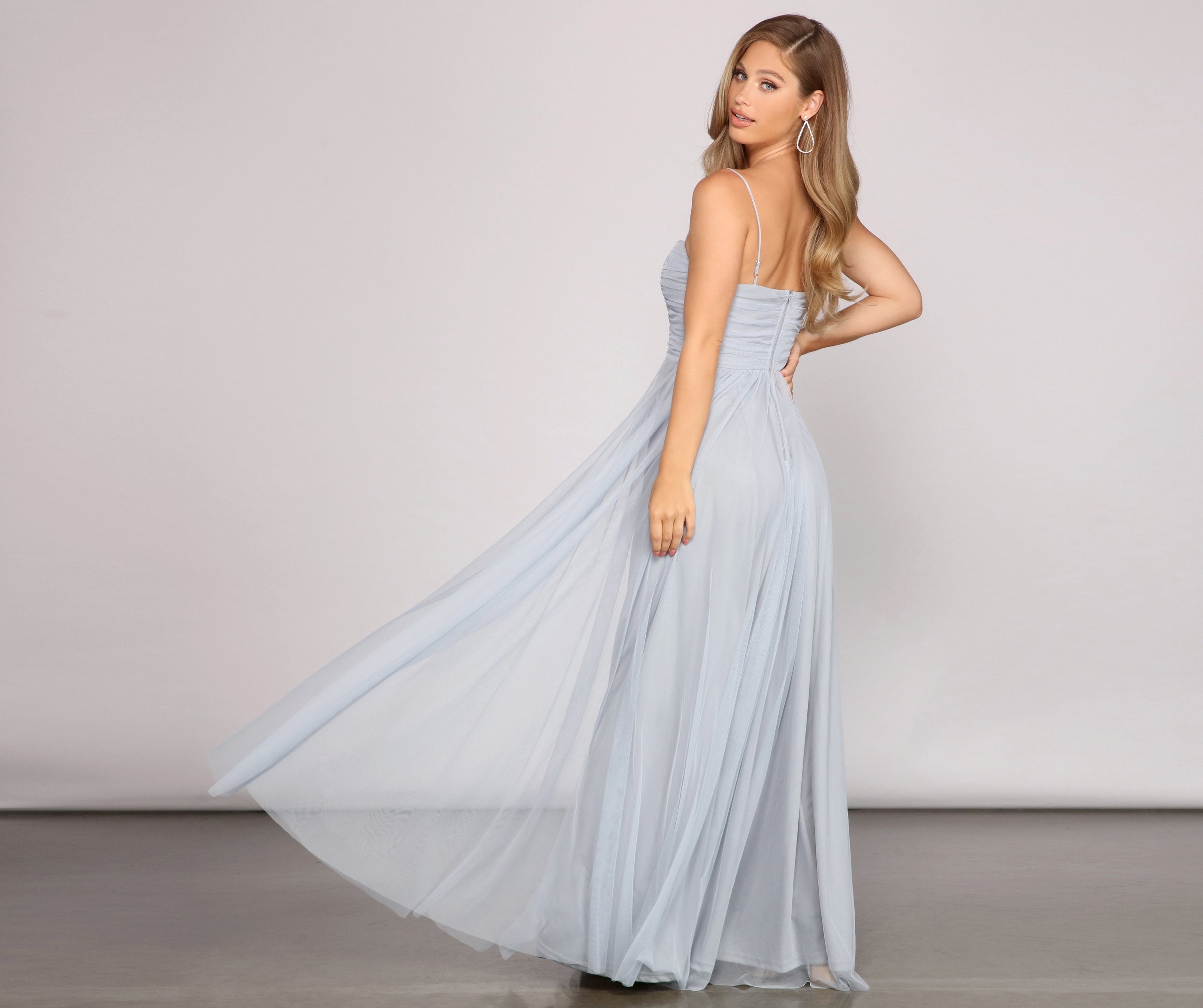 Aviva Formal A-Line High Slit Dresses