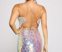 Ariel Formal Iridescent Sequin Dresses