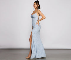 Doria Formal High Slit Glitter Dress