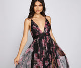 Aubrey Floral Mesh A-Line Dresses