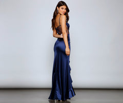 Belle Formal Illusion Lace And Satin Mermaid Dresses