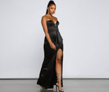 Calla Formal Satin High Slit Mermaid Dresses