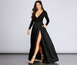 Rhonda High Slit Taffeta Dresses