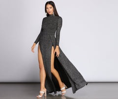 Alessandra Formal High Slit Glitter Dresses