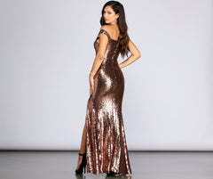 Anika Off The Shoulder Sequin Dresses