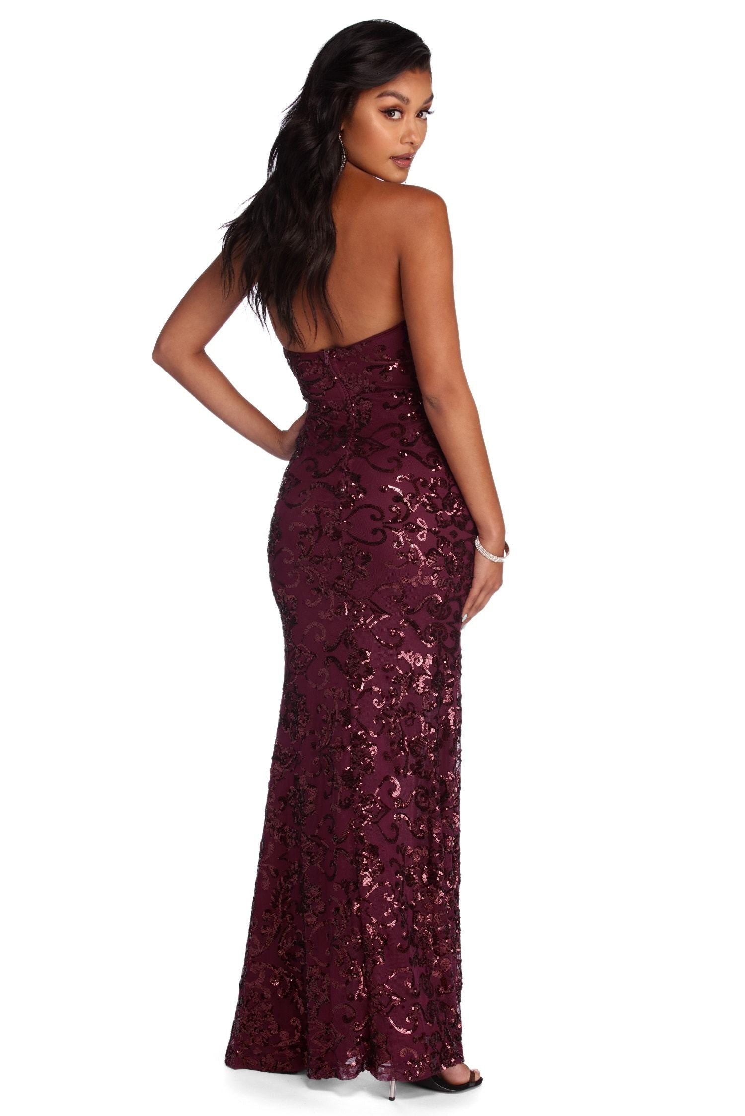 Paulina Formal High Slit Sequin Dresses