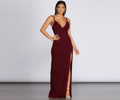 Bailey Strappy Formal Crepe Dresses
