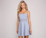Darling Lace Detail Skater Dress