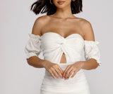 Off Shoulder Ruffle Mini Dresses