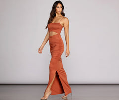 Ruched To The Maxi Knit Dresses