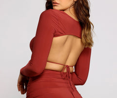 Picture Perfect Open Back Ruched Mini Dresses