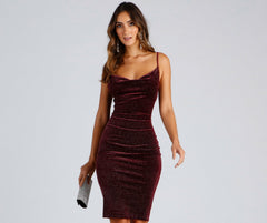 Radiate And Dazzle Glitter Velvet Dresses