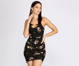 Can't Forget Me Floral Side Ruched Mini Dresses