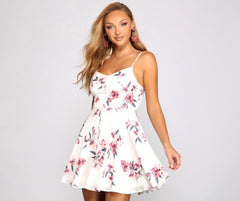 Simply Stunning Floral Chiffon Skater Dresses