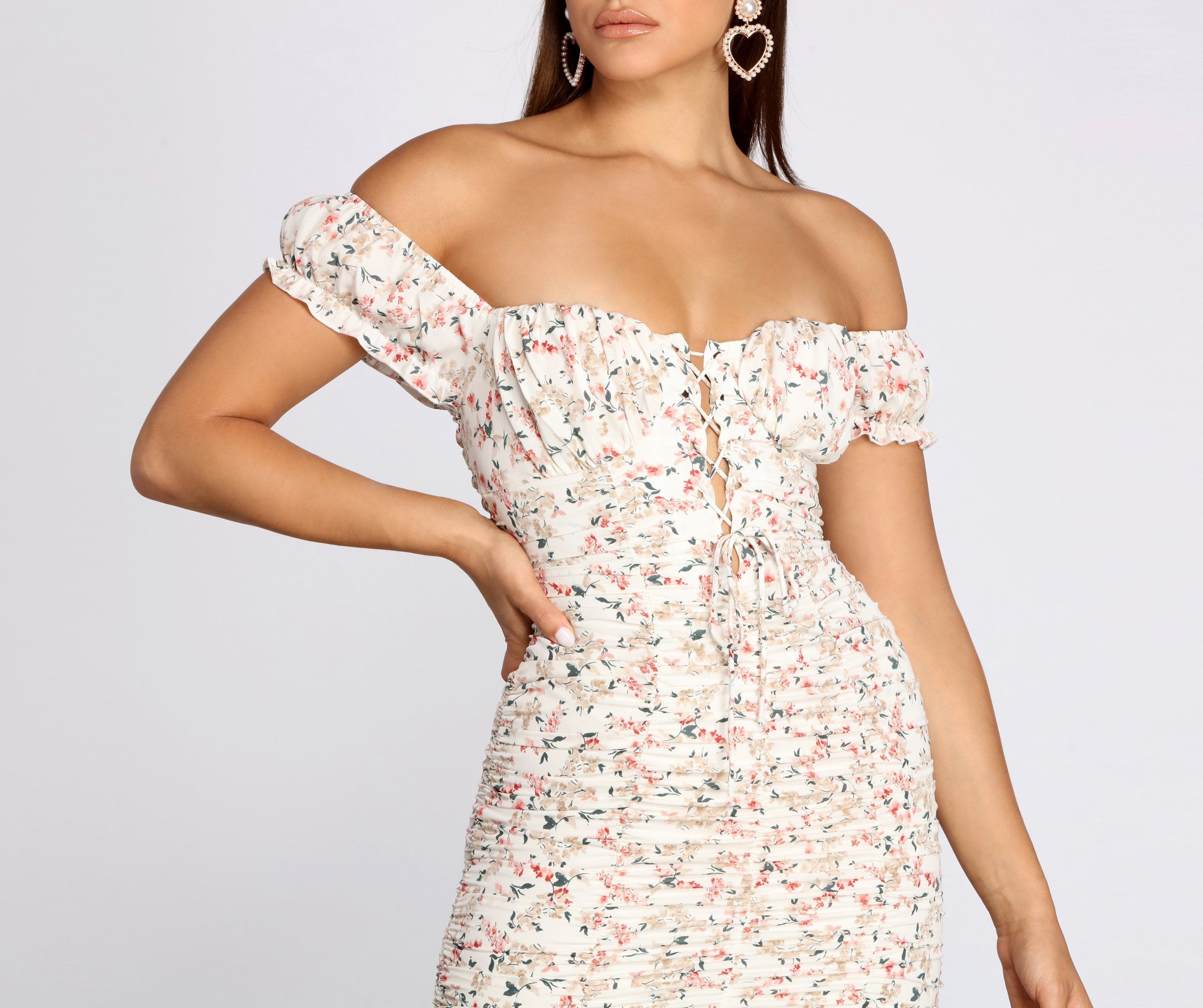 Prettiest Pick Sweetheart Ruched Mini Dresses