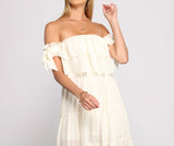 Ruffled Romance Off The Shoulder Maxi Dresses
