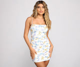 Butterfly Charm Ruched Mini Dresses