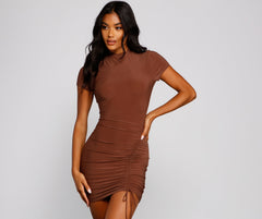 Own That Ruched Tie Bodycon Dresses
