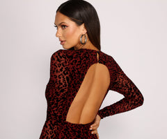 So Fierce Velvet Burnout Leopard Print Mini Dresses