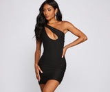 Seize The Moment One Shoulder Mini Dresses