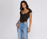 Be Honest Ruched Tie Front Top