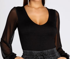 Sheer-ly Chic V-Neck Top