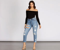 Simple Style Off The Shoulder Bodysuit