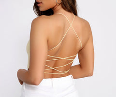 Sassy Strappy Back Crop Top