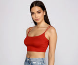 Double Strap Basic Crop Top