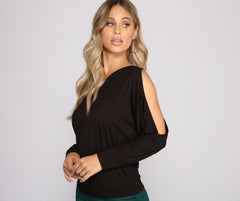 Casual Cold Shoulder Knit Top