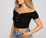 Simple Style Off-The-Shoulder Crop Top