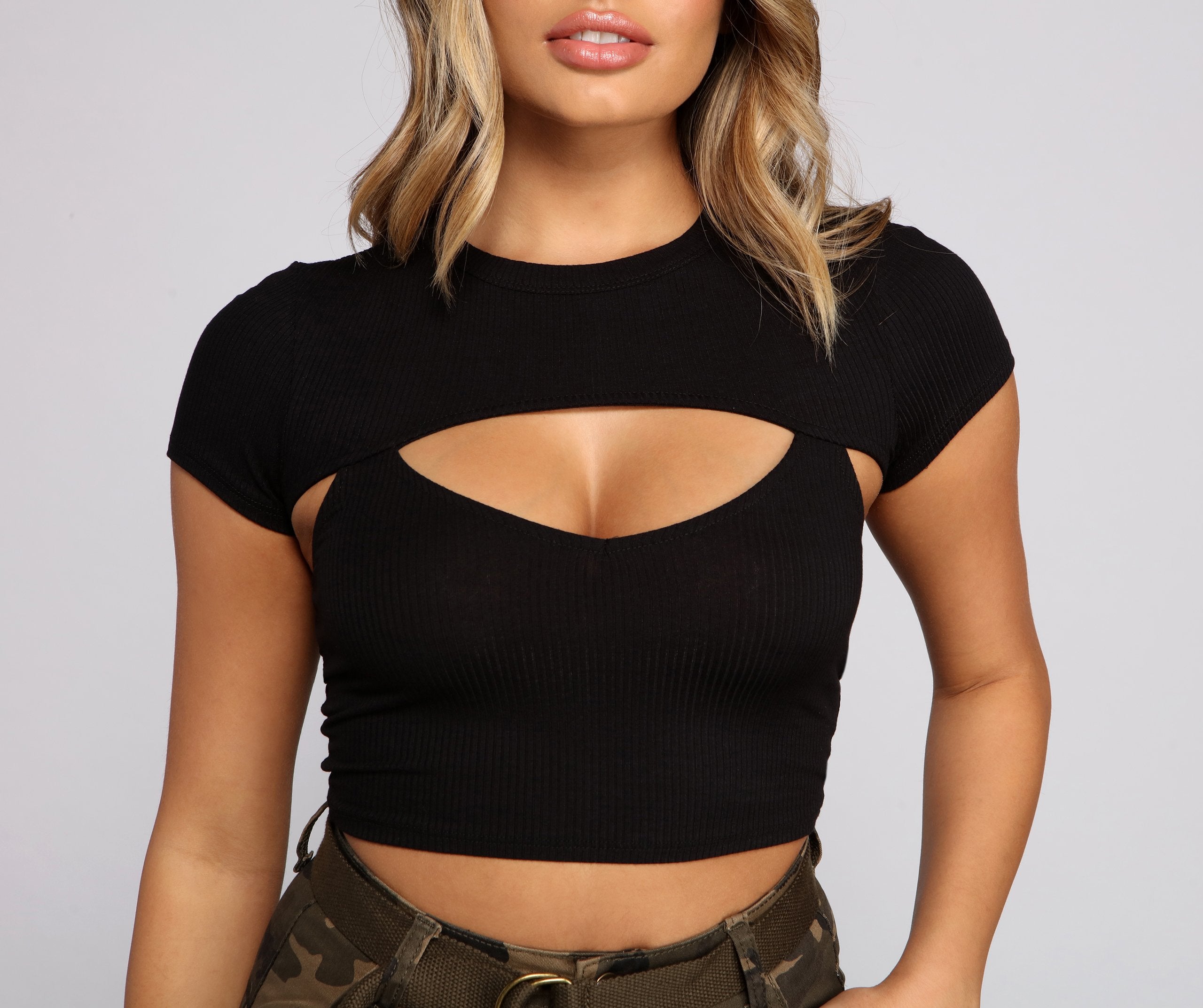 Chic Cuts Ribbed Knit Crop Top