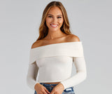 Cozy Knit Off-The-Shoulder Top