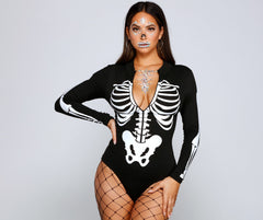 Spooktacular Skeleton Print Bodysuit