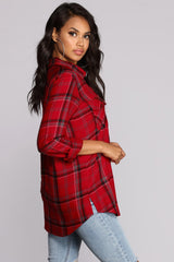 Perfectly Plaid Button Up Top