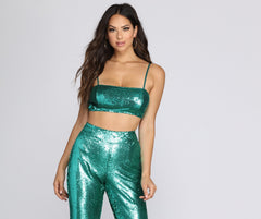 Oasis Princess Sequin Crop Top