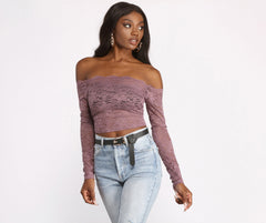 Off the Shoulder Floral Lace Top