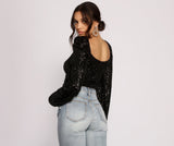 All that Glow Puff Sleeve Sequin Bodysuit