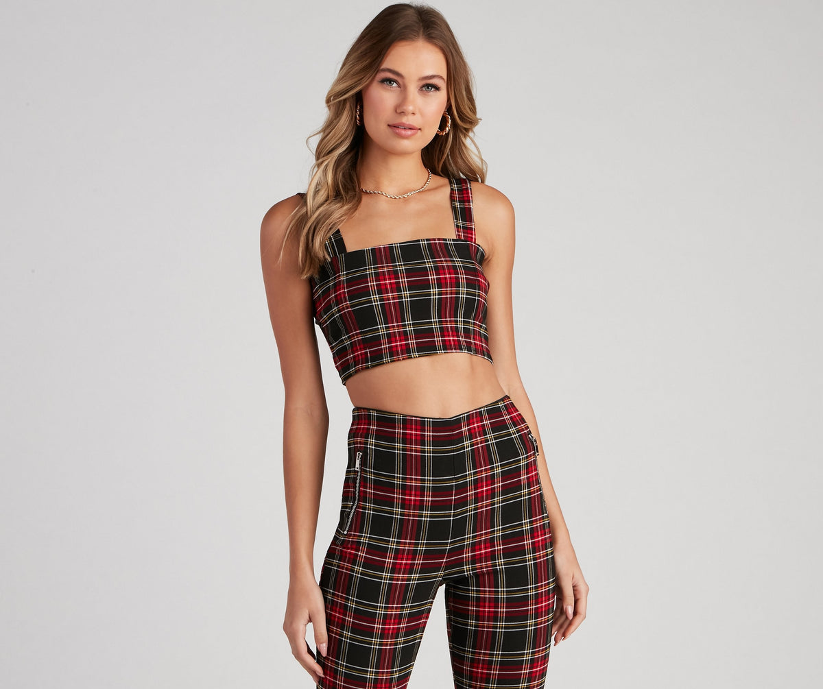 Perfect In Plaid Crop Tank