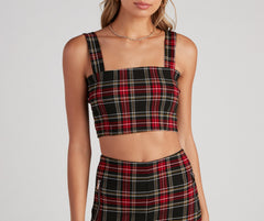 Perfect In Plaid Crop Tank
