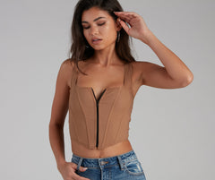 An Edgy Vibe Cropped Corset Top
