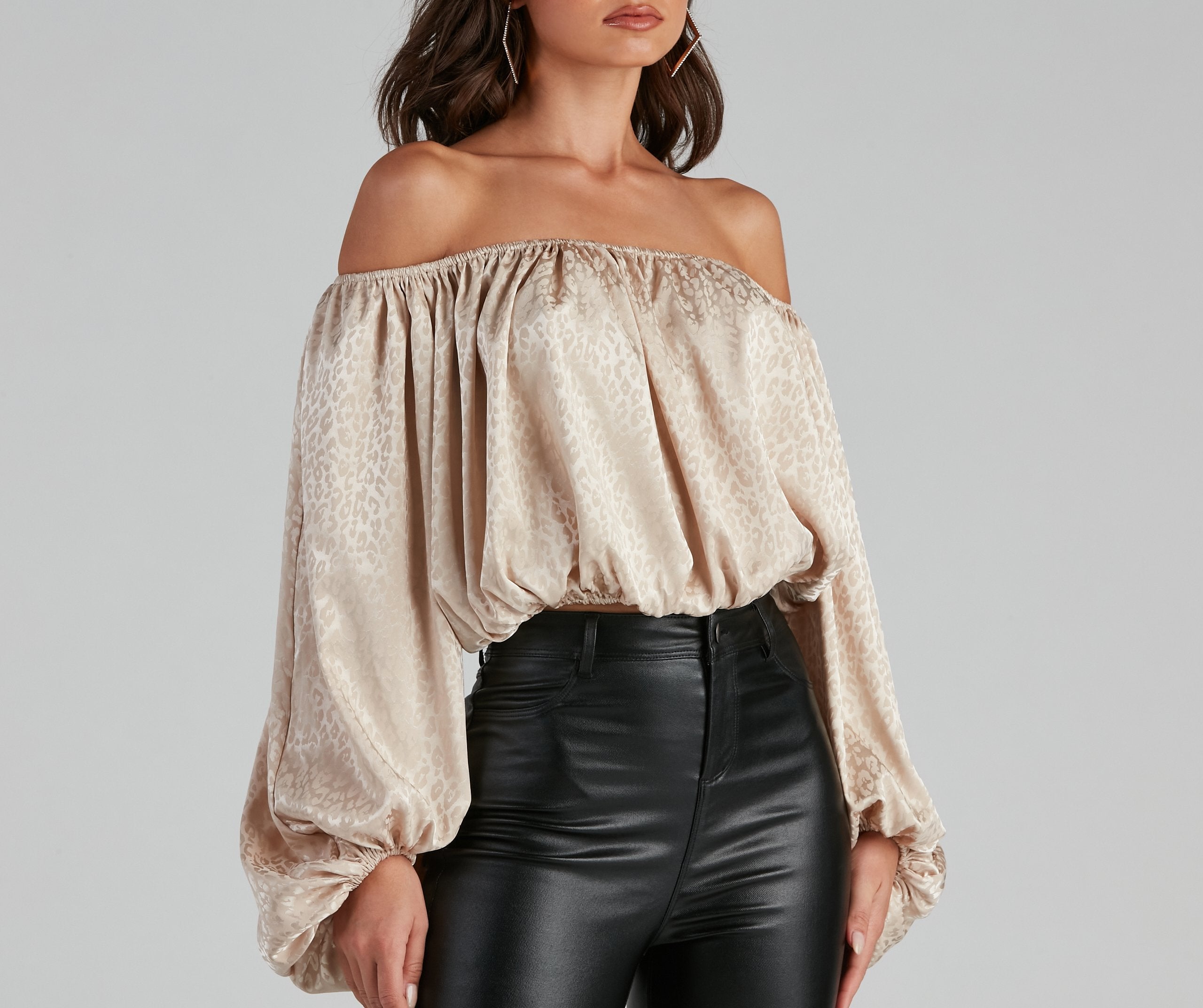 On The Prowl Satin Leopard Blouse