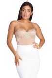 Pearl Embellished Cropped Bustier