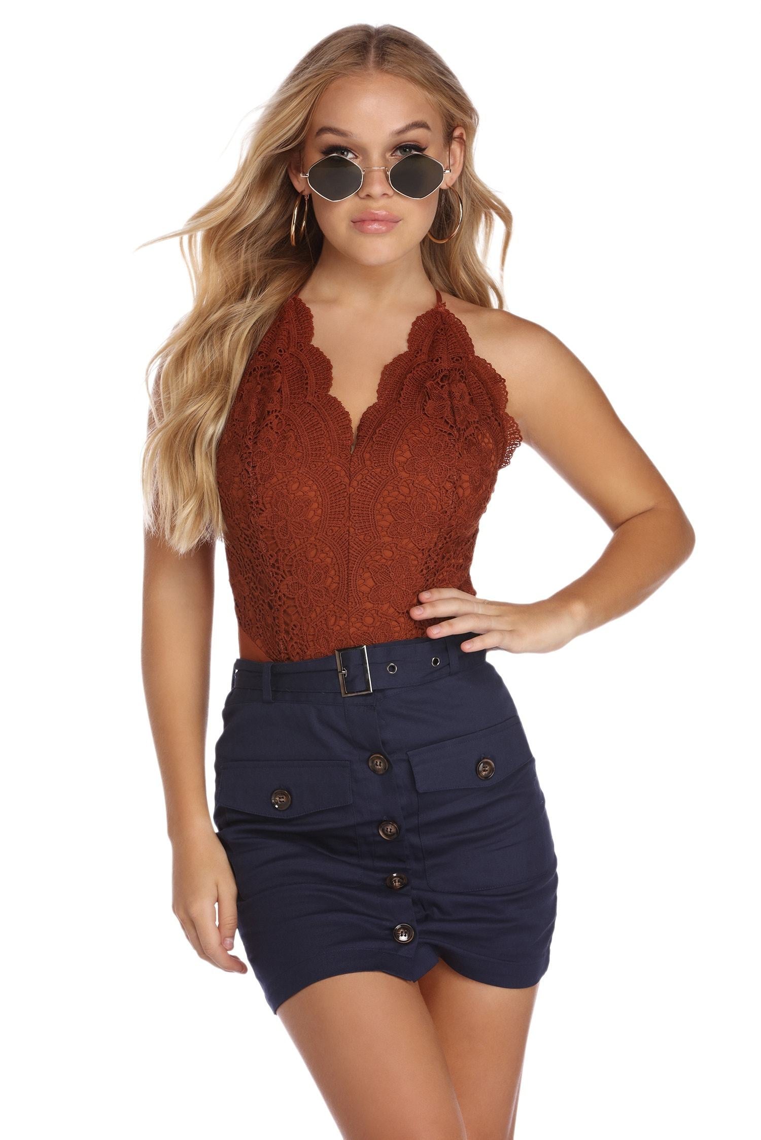 Scalloped Lace Bodysuit