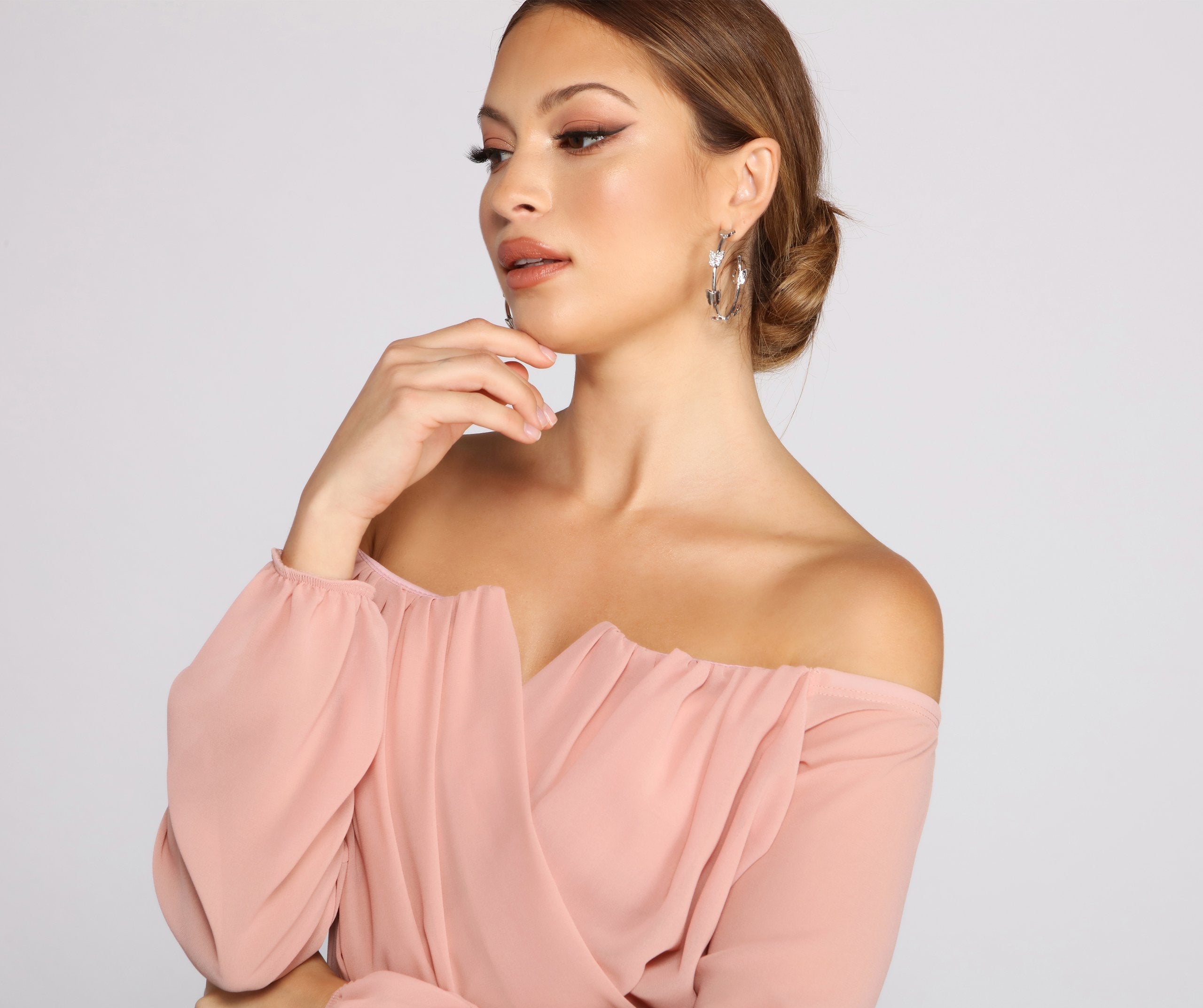 Sophisticated In Chiffon Strapless Top