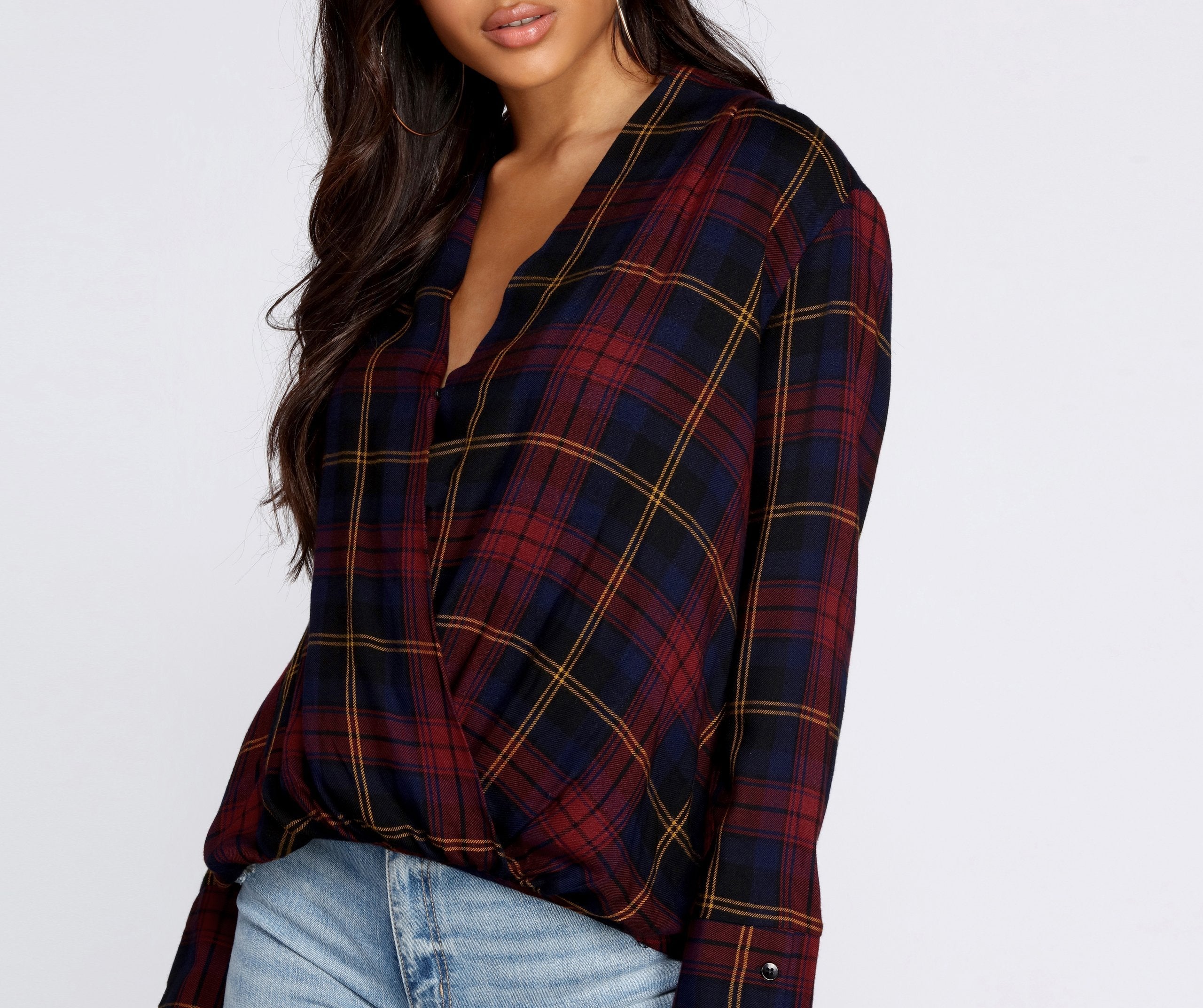 She's Outdoorsy Plaid Top