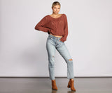 Cozy Chic Cable Knit Lattice Sweater