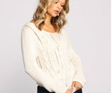 Cozy Chic Cable Knit Lattice Sweater