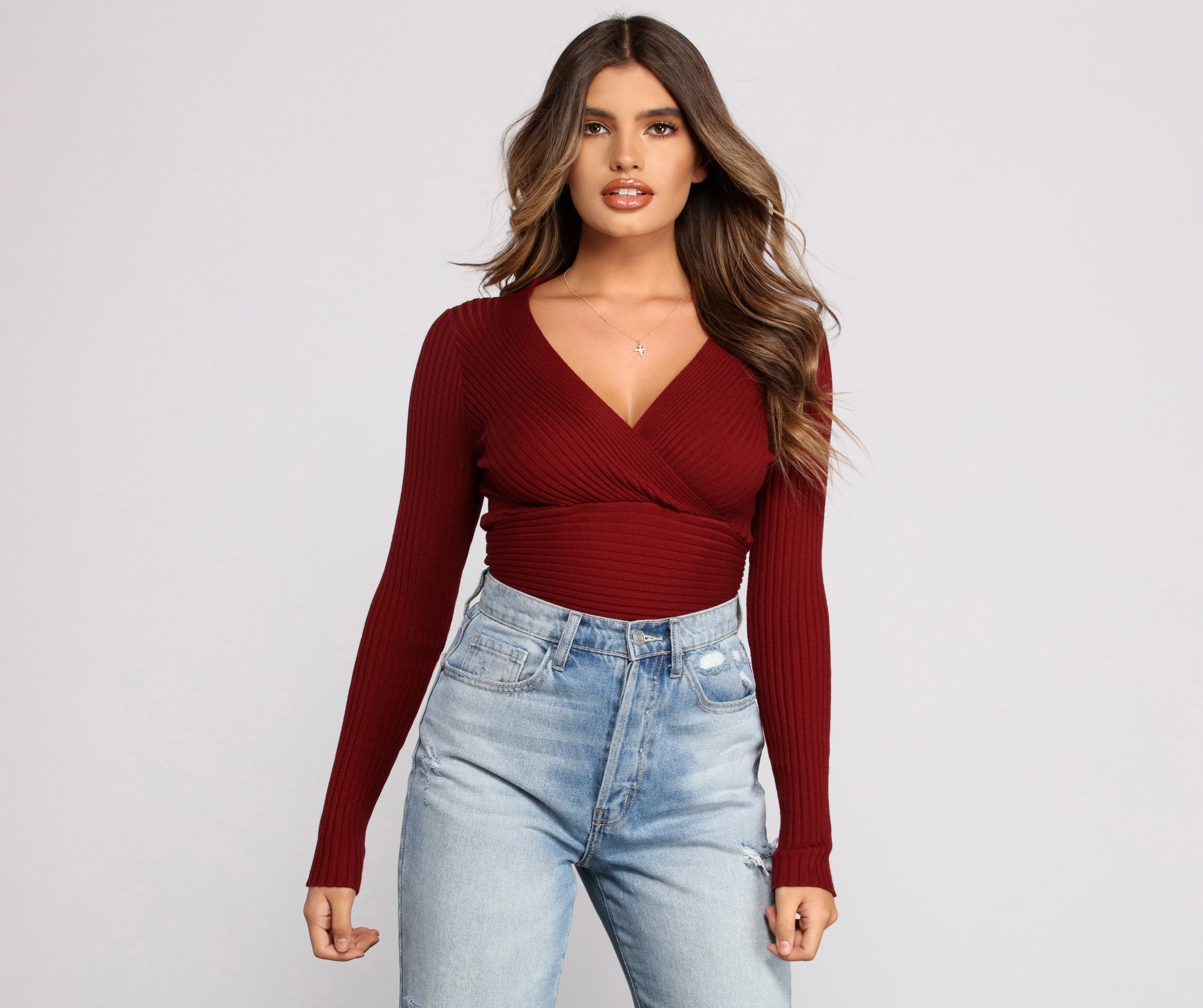 Cozy Ribbed Knit Long Sleeve Top